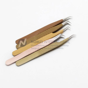 Prix de gros professionnel, extensions de cils en acier inoxydable de haute qualité, couleur chair, pointues, avec revêtement papier et grip diamant - Product Image 4