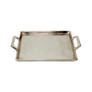 Luxury Silver Mirror Polished Stainless Steel Serving <b>Tray</b> with Gold Branch Handles Modern Decorative Metal Ottoman <b>Tray</b> <b>Decor</b> - Product Image 6