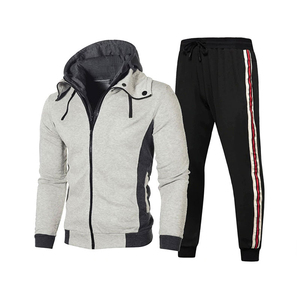 Conjuntos de Sudadera con capucha para hombre, sudaderas de dos piezas + pantalón de chándal, ropa cálida de Color sólido para otoño e invierno, chándal informal para hombre - Product Image 5