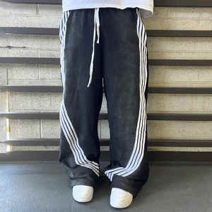 Pantalon de survêtement sport personnalisé de grande taille doublé polaire régulier hiver délavé à l'acide de luxe - Product Image 6