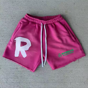 Fabricant de shorts pour hommes légers au design personnalisé tissu en coton délavé au soleil sérigraphié short en éponge française pour hommes - Product Image 3