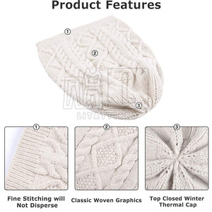 Hot Selling 100% Wool Made Knitting Beanies Hat For Unisex Best Selling Jacquard Beanies Hat - Product Image 4