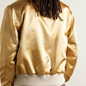 Veste d'hiver en satin sur mesure pour hommes avec col montant chaud Produit de gros chaud - Product Image 4