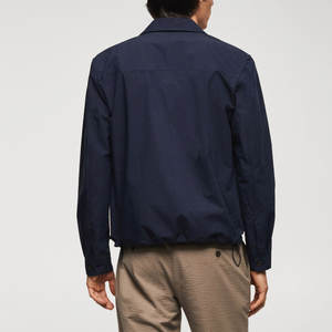 Chaqueta de Algodón para Hombre, Estilo Urbano, Cuello Alto, Color Sólido, Transpirable, Resistente al Viento e Impermeable, Calidad Premium - Product Image 3