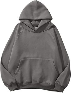 Sweat à capuche mode femme solide surdimensionné décontracté thermique cordon à capuche poche avant unisexe 445 gsm coton sweats à capuche - Product Image 4