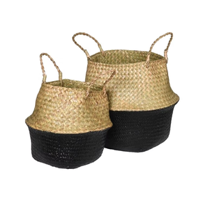 Seagrass <b>Basket</b> Fast Delivery With Handles Creative Storage Handicraft Custom Designs Made in Vietnam Manufacturer - Product Image 6