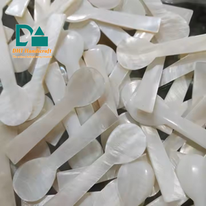 Cuillère à caviar en nacre naturelle bon marché, cuillère à glace pratique en coquille de rivière, vaisselle en gros - Product Image 3