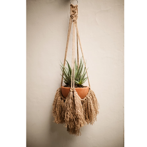 Superventas cuentas de madera de calidad superior borlas decoración varios diseños hogar Ins yute planta perchas tradicional venta al por mayor colgante - Product Image 3