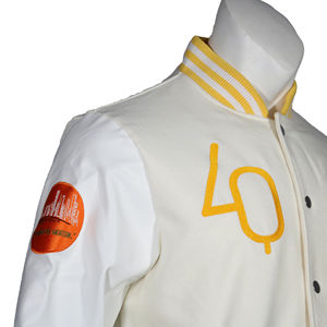 Haute qualité imperméable décontracté coupe-vent pull veste pour hommes Varsity Baseball Letterman Style cuir manches haute veste - Product Image 3