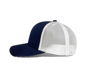 Chapeaux de camionneur en maille bleu marine/blanc Casquette de sport de haute qualité avec logo personnalisé Patch tissé à la mode pour le cyclisme - Product Image 3