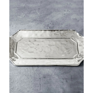Plateau de service rectangulaire moderne en aluminium avec bords ondulés polis Plateau à collation élégant pour la maison et les hôtels Présentoir de nourriture - Product Image 6
