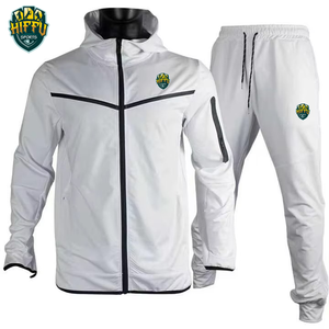 Diseño personalizado Ropa deportiva Gimnasio Fitness Entrenamiento Chándales Hombres Conjunto de dos piezas Chándal Chaqueta con cremallera Jogging Pantalón Traje para hombres - Product Image 1