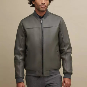 Blouson d'hiver en cuir pour homme, personnalisable, faible MOQ, respirant, en toile, col montant, coupe-vent à capuche, haute qualité, séchage rapide - Product Image 2