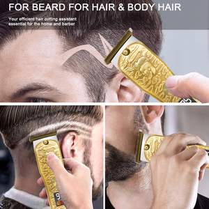 Afeitadoras Eléctricas Profesionales para Hombre y Recortadoras de Pelo, Cortapelos de Barbero de Cuchilla en T de Ajuste Cero para el Cuidado de Bigote y Barba, Inalámbricas - Product Image 3