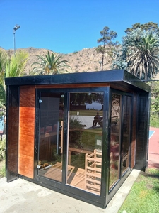 Saunas Modernas para 6 Personas, Sauna de Vapor Exterior con Paneles de Madera, Marco Negro y Vidrio + Envío Gratuito - Product Image 6