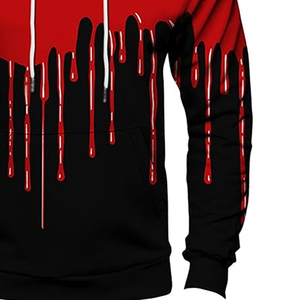 Impression couleur rouge et noir La plus haute qualité pour adultes porte des sweats à capuche d'hiver 100% coton Sweats à capuche et sweat-shirts pour hommes - Product Image 6