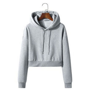 Sweats à capuche respirants anti-boulochage pour femme nouvelle arrivée meilleur sweat à capuche noir blancs femme couleur unie femmes haut court à capuche décontracté - Product Image 1