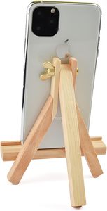 Chevalet en bois fait à la main support de téléphone-support de tablette style toile (léger) support pour iPad compatible avec tous les téléphones mobiles en bois - Product Image 5