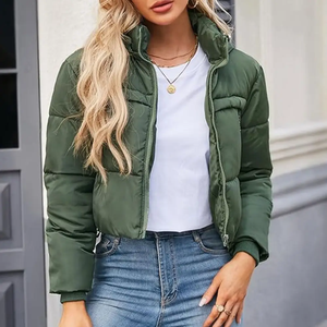 Abrigos gruesos de algodón personalizados Chaqueta acolchada de burbujas informal suelta para exteriores para mujer Abrigos cortos de otoño e invierno para mujer - Product Image 2