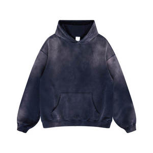 Vente en gros de pull à capuche en coton épais pour hommes sweat à capuche surdimensionné imprimé personnalisé sweat à capuche délavé au soleil de haute qualité - Product Image 1