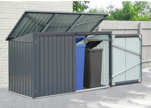 OSLO 2400 233X 101 Grande poubelle <span class=keywords><strong>de</strong></span> jardin en acier galvanisé Hangar <span class=keywords><strong>de</strong></span> stockage pour vélo <span class=keywords><strong>Toit</strong></span> en métal pour maison Boîte à ordures Hangar - Product Image 3