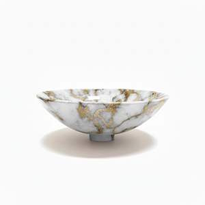 Lavabo de mesa al por mayor de fábrica, lavabo de tocador de baño con acabado de mármol blanco de aluminio para proveedor de baño de Hotel y hogar - Product Image 3