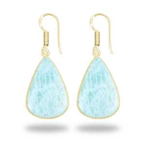 Women's Earring High End Natural amazonite Earring Gemstone Birthstone Christmas Handmade Jewelry Silver plated brass Earring - Product Image 1