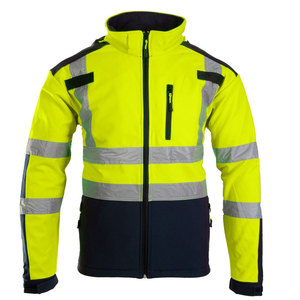 <b>Men</b> High Visibility <b>Reflective</b> Breathable Work <b>Jacket</b> with Digital Printing Polyester Safety Wear Stripes and Zipper Front - Product Image 1