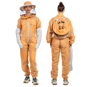 Costume d'apiculture en maille à 3 couches Poignet élastique Fermeture à glissière à la cheville Voile avant Tissu ventilé Caractéristique respirante Vêtements de sécurité multiples - Product Image 1