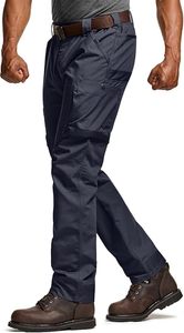 Pantalones ligeros de lona elástica de cintura alta para hombre, pantalones cargo de senderismo, secado rápido, tácticos para exteriores, resistentes al agua, planos, lisos - Product Image 2