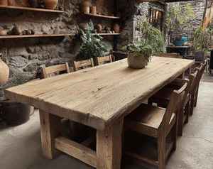 Table à manger carrée moderne en bois massif faite à la main meubles écologiques pour la décoration intérieure campagnarde - Product Image 4