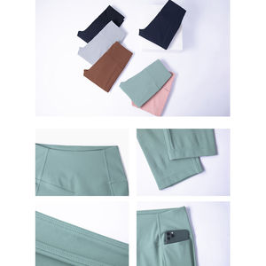 Leggings de Mujer de Cintura Alta, Sin Costuras, de Mezcla de Algodón Suave y Elástico, Transpirables, Ligeros, para Uso Diario Informal - Product Image 3