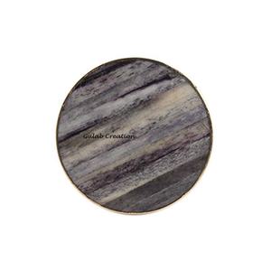 Pomo de Cajón Redondo Hecho a Mano, Ecológico, con Incrustaciones de Hueso Gris y Latón, para Cocina, Hotel, Muebles Rústicos, Modernos y Vintage - Product Image 2