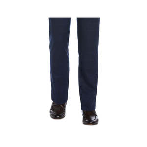 Pantaloni Eleganti da Uomo Perry Ellis Portfolio Slim Fit a Vita Piatta 100% Cotone Blu Taglia XL (30X32) Personalizzabili con Cintura Dritta in Lana Pettinata - Product Image 3