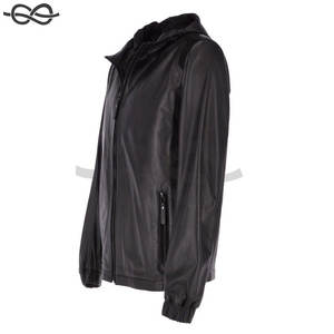 Venta caliente de los hombres de pie de cuello de cuero con capucha chaqueta de bombardero elegante resistente High Street Urban Adventures moda Tops - Product Image 6