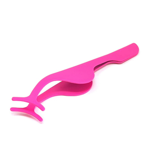 Pince à cils en acier inoxydable de haute qualité pince à épiler applicateur rose pour Extensions de cils Volume pointe Type dissolvant de cils - Product Image 1