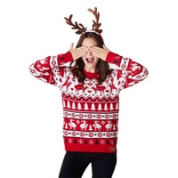 Pull tricoté respirant pour homme, 100% coton, anti-rétrécissement, séchage rapide, motif cerf moche et lettres amusantes, style SWAG, idéal pour Noël, personnalisable en gros
