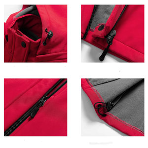 Veste softshell personnalisée unisexe de haute qualité avec logo personnalisé Veste softshell à fermeture éclair avec capuche matelassée et respirante - Product Image 6