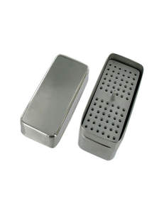 Caja de endodoncia cuadrada, tapa de bandeja de laboratorio de 72/32 agujeros, caja de endodoncia inoxidable, 100x44x54mm, Instrumentos dentales de acero inoxidable - Product Image 3