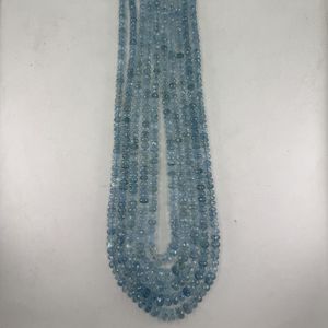 Cuentas de Rondelle facetadas de Aguamarina natural, cuentas azules de 5mm-8mm para joyería artesanal, 10g a 50g - Product Image 4