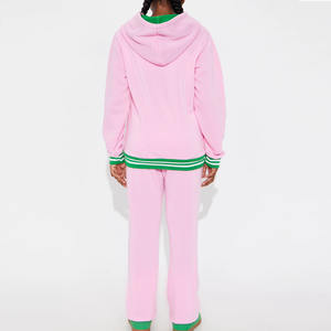 Jersey suave transpirable de alta calidad con capucha y pantalón acampanado/conjunto de chándal para niños, chándales a juego de último diseño para niños - Product Image 2