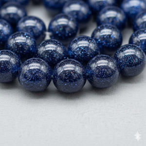 Wholesale Best Quality Blue Gold <b>Sandstone</b> Round Loose Beads for DIY Jewelry Making 6mm - Product Image 3