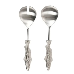 Serveurs de salade en acier inoxydable cuillère table argenterie fourchette à salade et cuillère ensemble poignée pièce de conception - Product Image 6