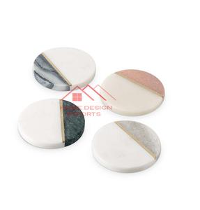 2 Tone <b>Marble</b> Set of 4 Piece <b>Marble</b> <b>Coasters</b> Hot Selling Home Hotel Coffee and Nesting Table Pure <b>Marble</b> Coastersn - Product Image 1