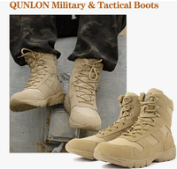 Bottes tactiques en cuir pour hommes, fermeture à lacets, légères, pour le désert et la jungle, travail en extérieur, utilisation à moto