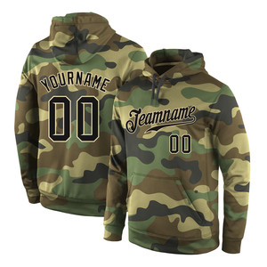 Pull à capuche en polyester 100% personnalisé Prix bon marché Techniques de teinture unie brodées par sublimation camouflage complet Coton mélangé - Product Image 1