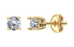 Topcarat Moissanite S925 plata esterlina chapada en oro amarillo de 18 quilates pendientes clásicos de cuatro puntas para joyería de mujer - Product Image 4