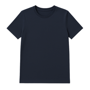 T-shirt à manches courtes col rond bleu marine pour femme 100% coton biologique de luxe pré-rétréci certifié GOTS Premium Soft Classic Fit Tee - Product Image 1