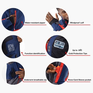 Combinaisons de ski et de neige imprimées sur mesure Veste à doublure polaire imperméable pour unisexe - Product Image 5