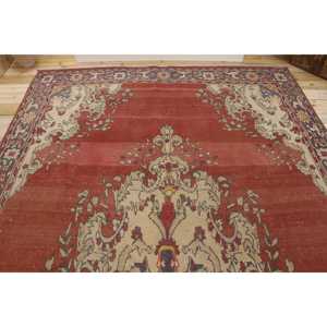 Tapis vintage surdimensionné 8x12,2 pieds (244x371 cm), tapis turc rouge patchwork - Product Image 3